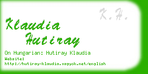 klaudia hutiray business card